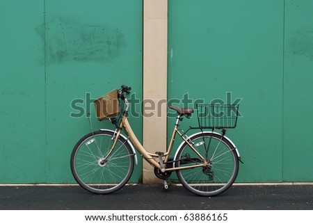 Ladys bicycle locked