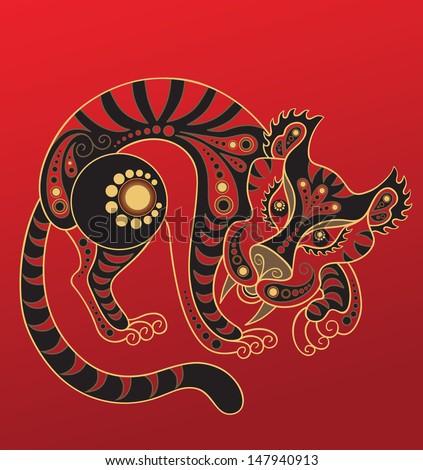 Year of the Tiger Chinese horoscope animal sign Raster version Year of the Tiger Chinese horoscope animal sign Raster version