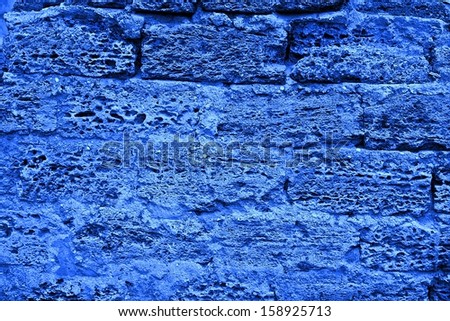 Background of blue stone wall texture