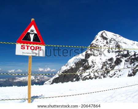 Safety barrier at the highest peak in Europe.