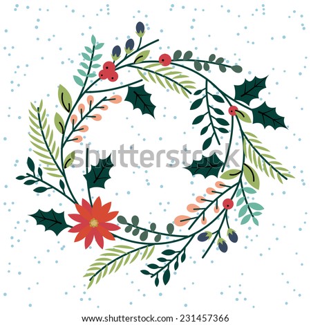 Floral or Botanical Christmas Wreath