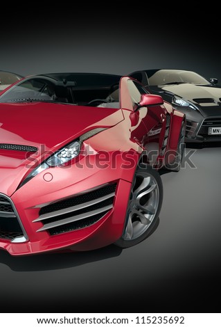 Sport Cars on Sports Cars  Non Branded Car Design  Stock Photo 115235692