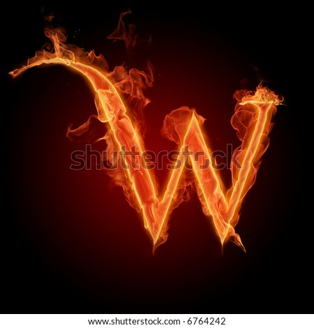 Fiery font Letter W Fiery font Letter W