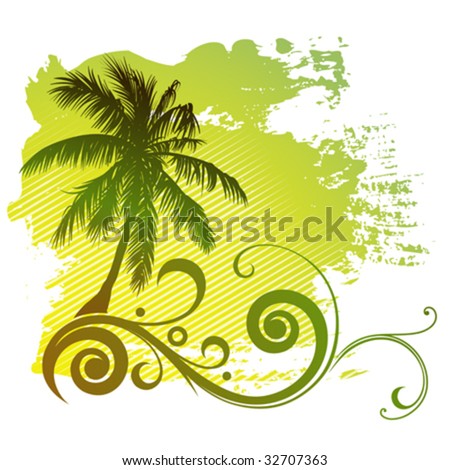 Vector tropical palm tree palm tree clipart. Vector tropical palm tree