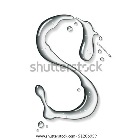 Vector water letter Vector water letter