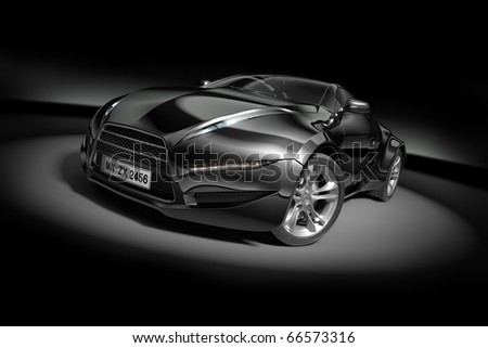 Black Sports  on Black Sports Car  Original Car Design  Stock Photo 66573316