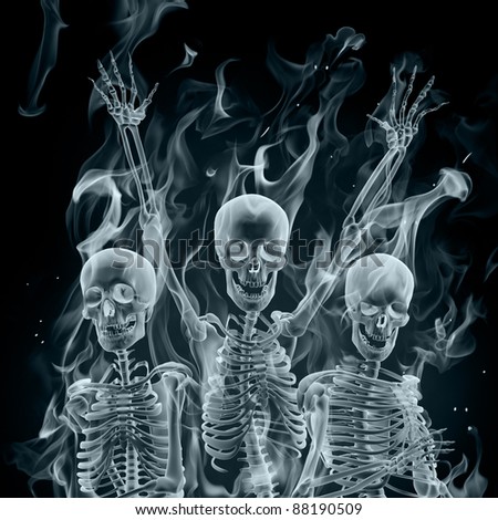 Skeletons made of smoke