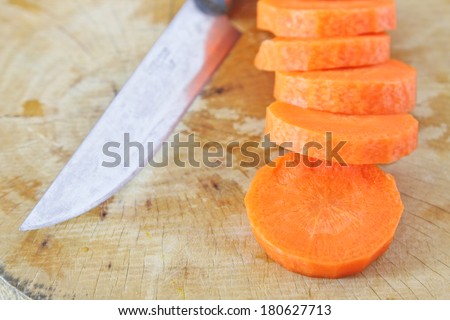 Fresh carrots sliced