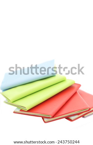 Color notebook on white background.