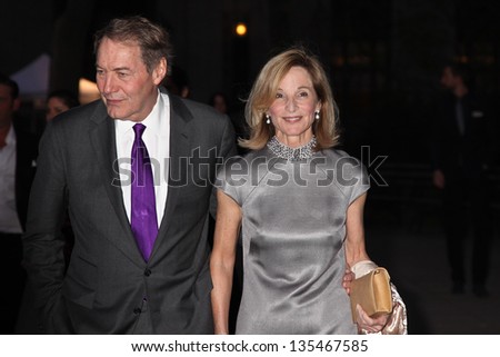 NEW YORK, NY - APRIL 16: Charlie Rose and NYC City Planning Commissioner and Trustee Amanda Burden attend Vanity Fair Party for the 2013 Tribeca Film Festival on April 16, 2013 in New York City