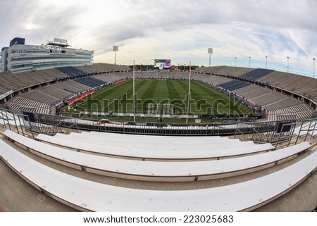 HARTFORD - OCTOBER 10:  Rentschler Field stadium between US Men`s National Team vs Ecuador, on October 10, 2014, in Rentschler Field stadium, Hartford, USA.