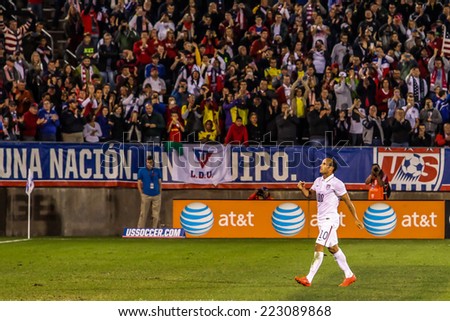 HARTFORD - OCTOBER 10:   Landon Donovan #10 on US International Friendly match between US Men`s National Team vs Ecuador,  on October 10, 2014, in Rentschler Field stadium, Hartford, USA.