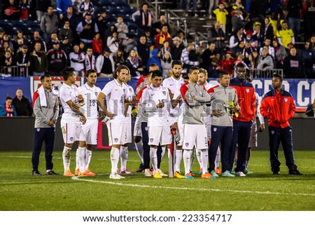HARTFORD - OCTOBER 10:  US  players after match on US International Friendly match between US Men`s National Team vs Ecuador,  on October 10, 2014, in Rentschler Field stadium, Hartford, USA.