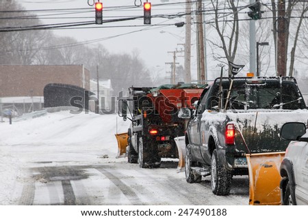NORWALK,CT - JANUARY 27:  Cars on North Taylor Ave after winter storm in Norwalk on January 27, 2015