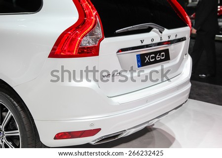 NEW YORK - APRIL 1: Volvo exhibit XC 60 at the 2015 New York International Auto Show during Press day,  public show is running from April 3-12, 2015 in New York, NY.