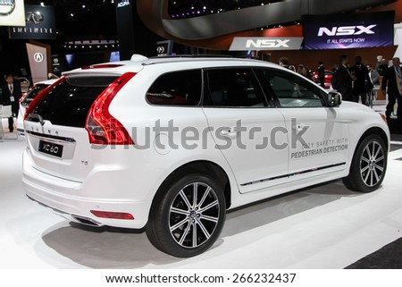 NEW YORK - APRIL 1: Volvo exhibit XC 60 at the 2015 New York International Auto Show during Press day,  public show is running from April 3-12, 2015 in New York, NY.