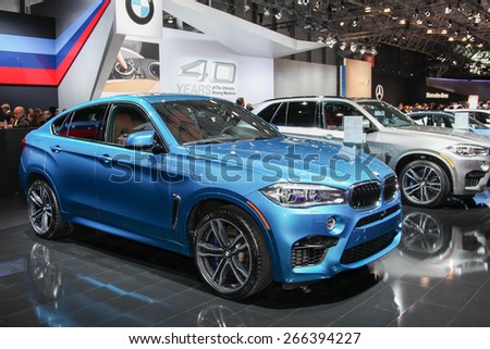 NEW YORK - APRIL 1: BMW exhibit  X6 M at the 2015 New York International Auto Show during Press day,  public show is running from April 3-12, 2015 in New York, NY.