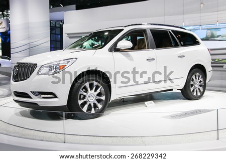 NEW YORK - APRIL 1: Buick exhibit Buick Enclave at the 2015 New York International Auto Show during Press day,  public show is running from April 3-12, 2015 in New York, NY.