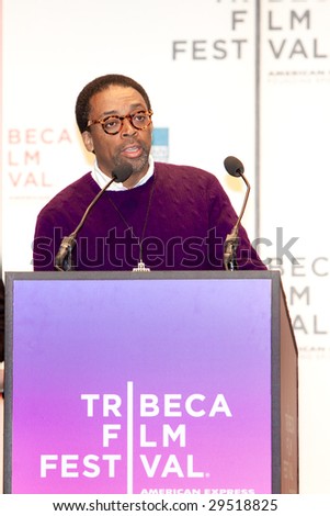 NEW YORK - APRIL 21: Director Spike Lee speaks at a press conference for the Tribeca Film Festival opening April 21, 2009 in New York