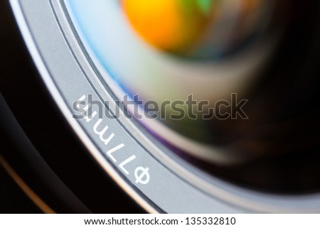 Closeup of a photographic lens