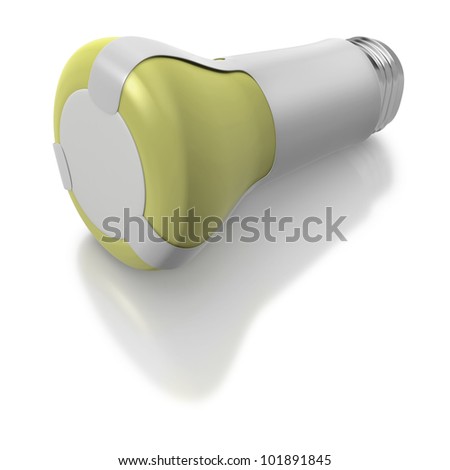 Long lasting LED light bulb on white background