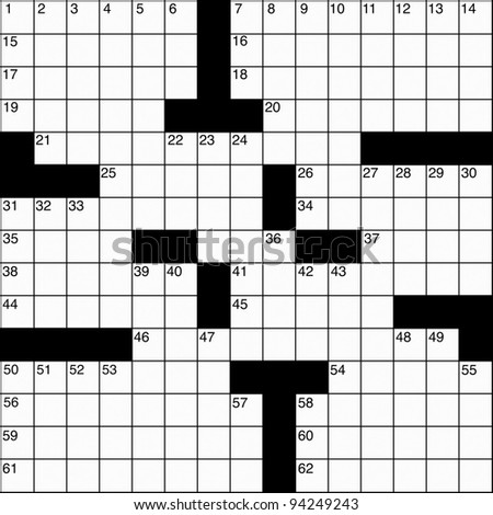 Complete 15 by 15 square crossword puzzle as a background