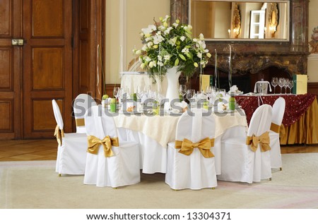white wedding table settings. stock photo : Wedding Table