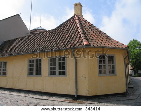 The Danish Fairytalepoet Hans Christian Andersen´s house in Odense, Denmark. Today museum.