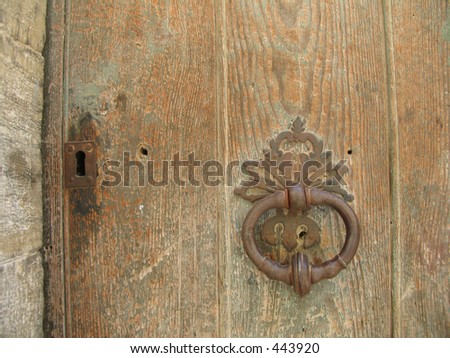 Old wooden door found in a French village.