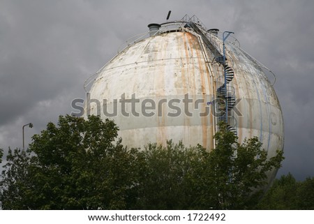 Old chemical tank designed as a globe.