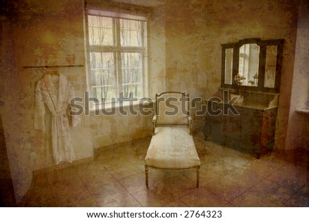 Artistic work of my own in retro style - Bathroom - The Castle of Holckenhavn, Denmark. 1600 ISO and natural lightening from the windows only.