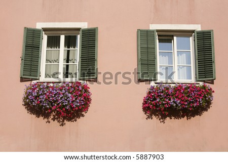 Two nice windows in the little Italian or Tyrolese town Chiusa - Klausen as it is called in German - the main language of the area.