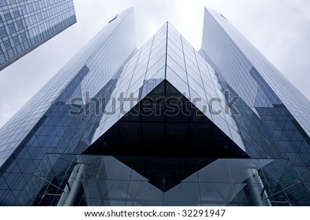 Futuristic corporate office building - La Defense, Paris.