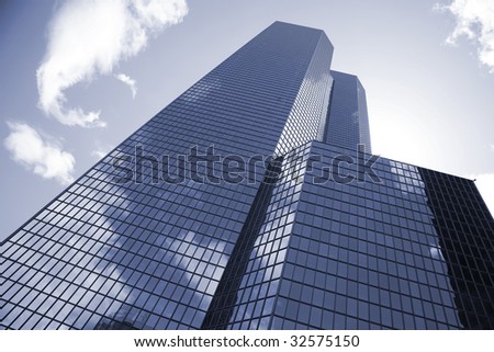 Futuristic corporate office buildings - La Defense, Paris.