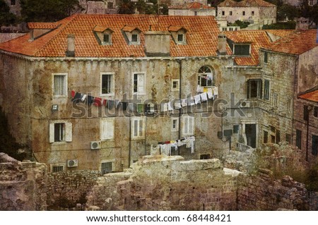 Home with clothesline seen from the old town wall Dubrovnik, Croatia. More of my images worked together to reflect time and age.