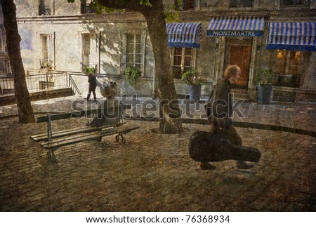Dream of my Montmartre. Postcard from Paris. More of my images worked together to reflect dream and age.
