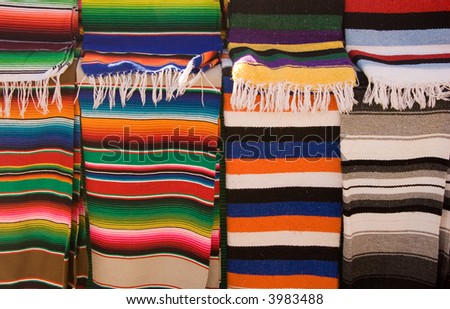 Colorful Mexican blankets