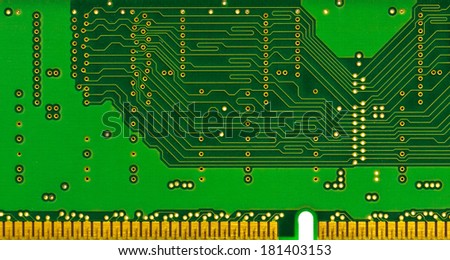 Electronic board (memory module) green background