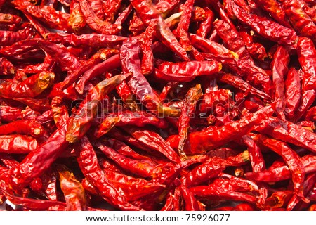 The combined, dried chillies are many red pigments background texture