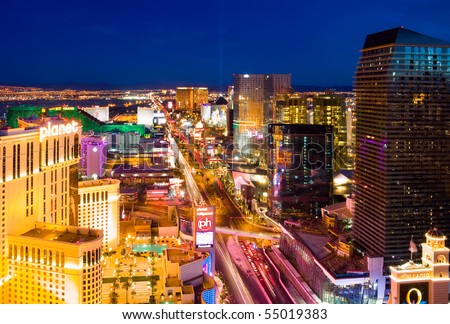 las vegas strip view. view of Las Vegas strip