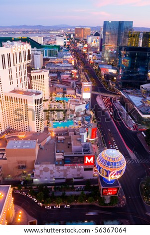 stock photo : LAS VEGAS - JUNE 3: An aerial view of Las Vegas strip