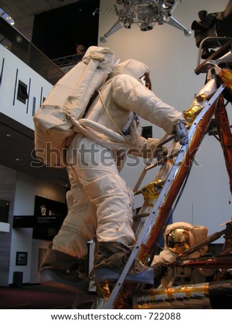 Astronaut climbing display.