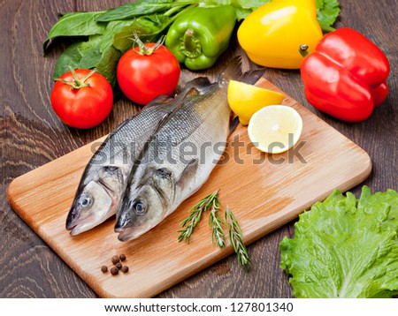 Sea Bass with vegetables and  lemon