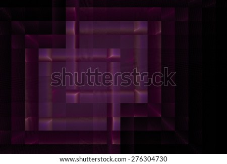 Funky pink / purple abstract woven square design on black background