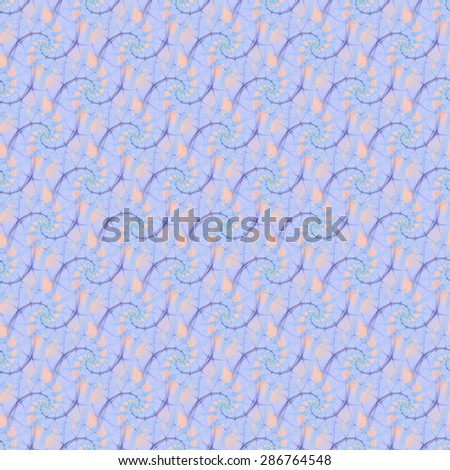 Intricate purple, blue, peach abstract \'wire\' spiral pattern (tile able)