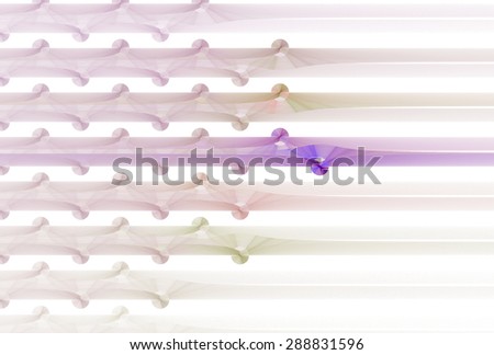 Intricate purple, purple and green abstract horizontal line / plant design on white background