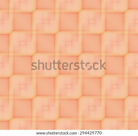 Intricate peach / orange abstract square diamond design on white background (tile able)