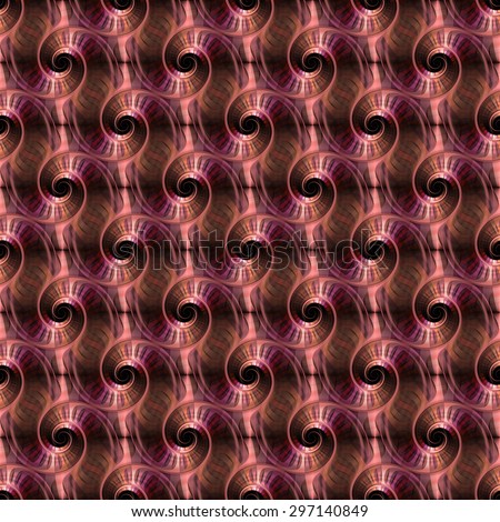 Intricate pink / peach / purple tile able spirals on black background