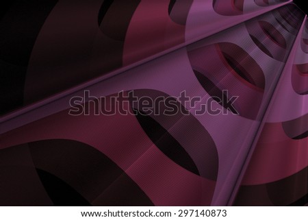 Intricate pink / purple abstract curved design on black background