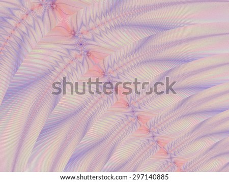 Subdued pink, purple and peach abstract curved / striped fern design